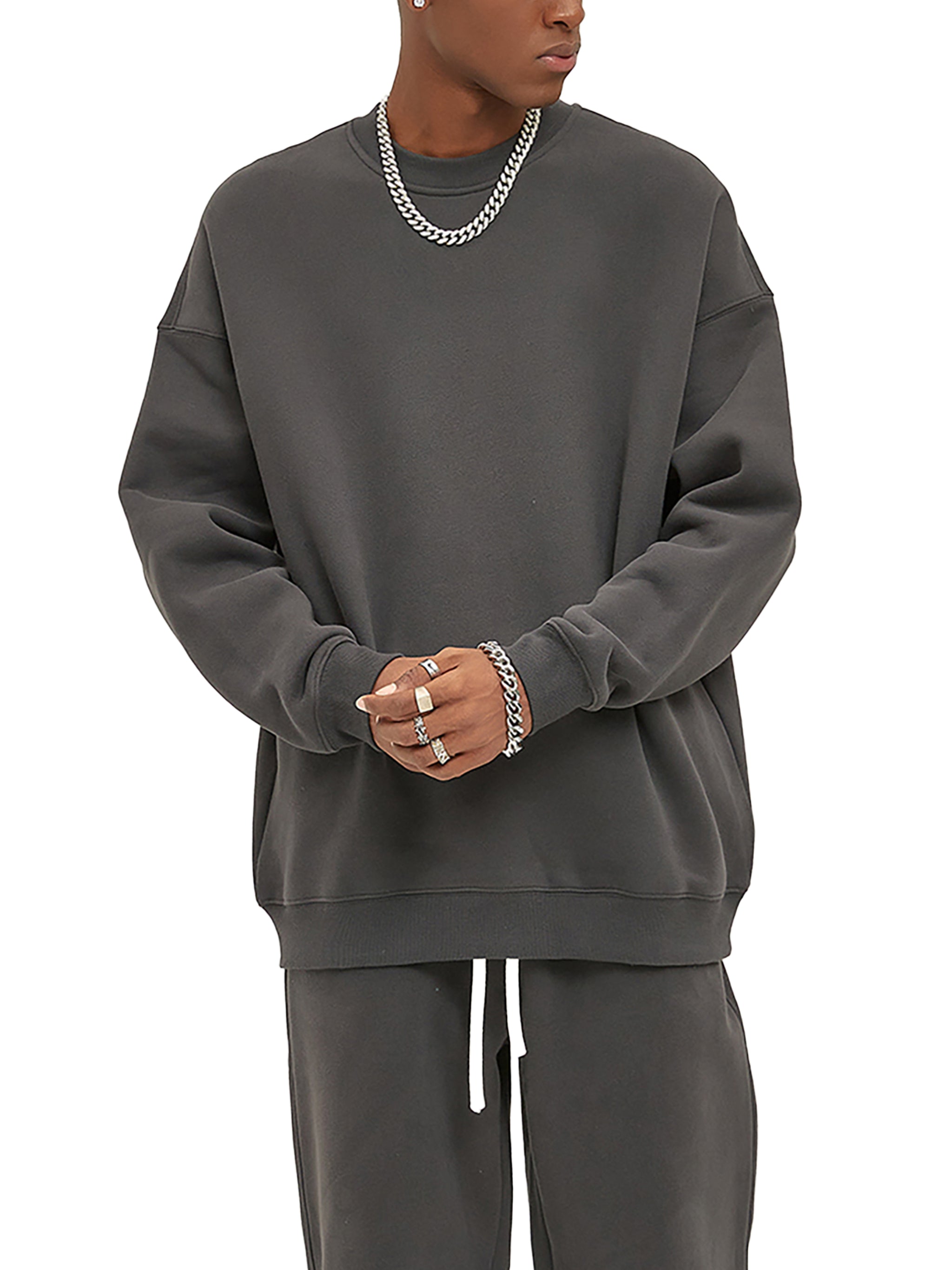 Onyx Drape Fleeced Sweatshirt