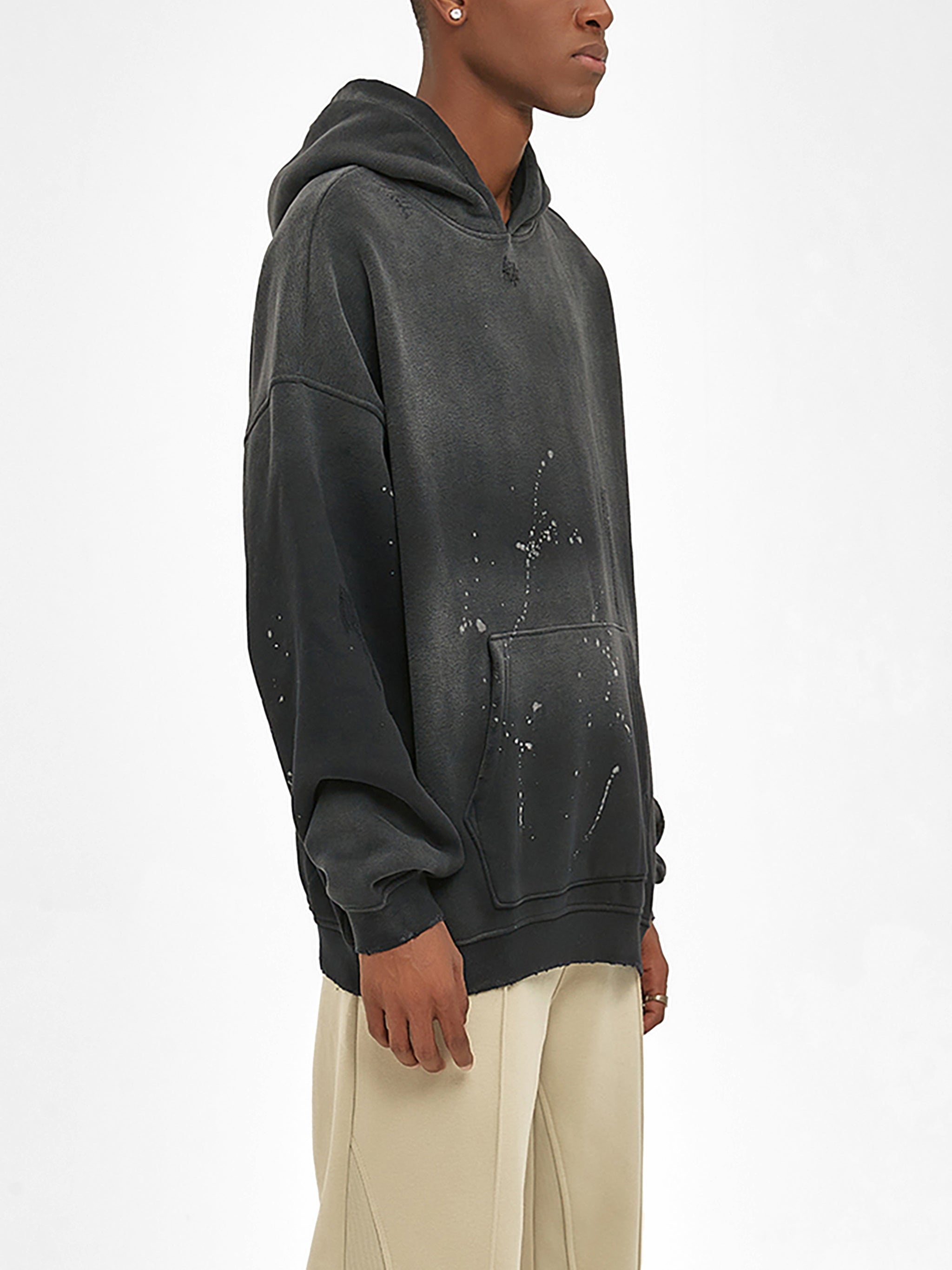 Salvage Stitch Vintage Wash Frayed Fleece Hoodie