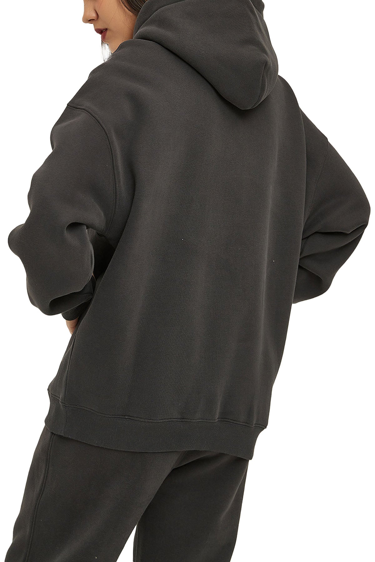 Dusted Noir Oversize Fleeced Hoodie
